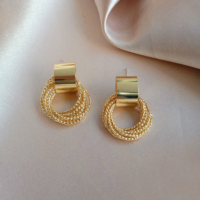 Geometric Round Hoop Earrings