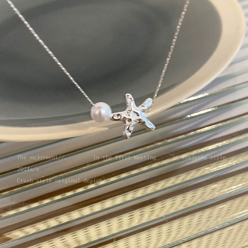 Silver Starfish Necklace