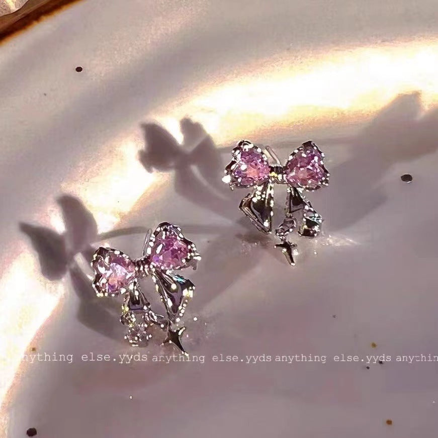 Pink Diamond Bow Stud