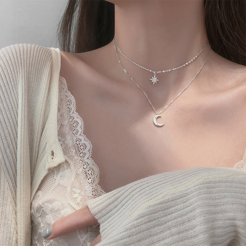 Star Moon Charm Necklace