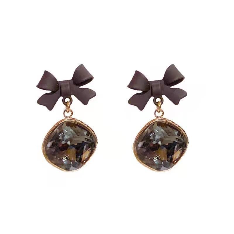 Black Bowknot Drop Earrings