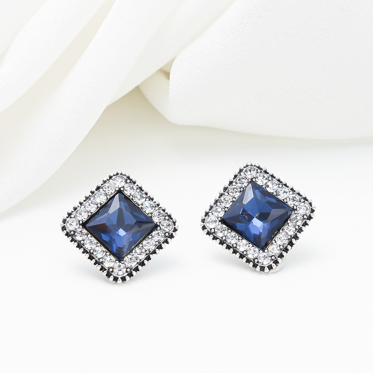 Blue Diamond Crystal Earrings